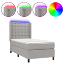 vidaXL világosszürke szövet rugós és LED-es ágy matraccal 90x190 cm