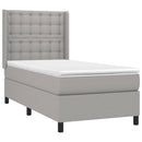 vidaXL világosszürke szövet rugós és LED-es ágy matraccal 90x190 cm