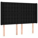 vidaXL fekete szövet rugós és LED-es ágy matraccal 140x200 cm