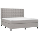 vidaXL világosszürke szövet rugós és LED-es ágy matraccal 160x200 cm