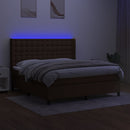 vidaXL barna szövet rugós és LED-es ágy matraccal 160x200 cm