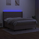 vidaXL tópszínű szövet rugós és LED-es ágy matraccal 160x200 cm
