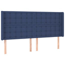 vidaXL kék szövet rugós és LED-es ágy matraccal 160x200 cm
