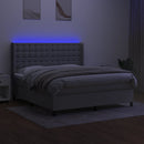 vidaXL világosszürke szövet rugós és LED-es ágy matraccal 160x200 cm