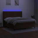 vidaXL barna szövet rugós és LED-es ágy matraccal 180 x 200 cm