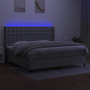 vidaXL világosszürke szövet rugós és LED-es ágy matraccal 200x200 cm