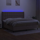 vidaXL tópszínű szövet rugós és LED-es ágy matraccal 200 x 200 cm