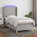 vidaXL világosszürke szövet rugós és LED-es ágy matraccal 80 x 200 cm