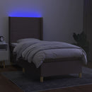 vidaXL tópszínű szövet rugós és LED-es ágy matraccal 90x200 cm