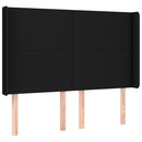 vidaXL fekete szövet rugós és LED-es ágy matraccal 140x200 cm