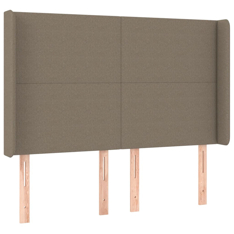 vidaXL tópszínű szövet rugós és LED-es ágy matraccal 140x200 cm