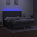 vidaXL sötétszürke szövet rugós és LED-es ágy matraccal 180 x 200 cm