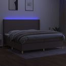 vidaXL tópszínű szövet rugós és LED-es ágy matraccal 200 x 200 cm