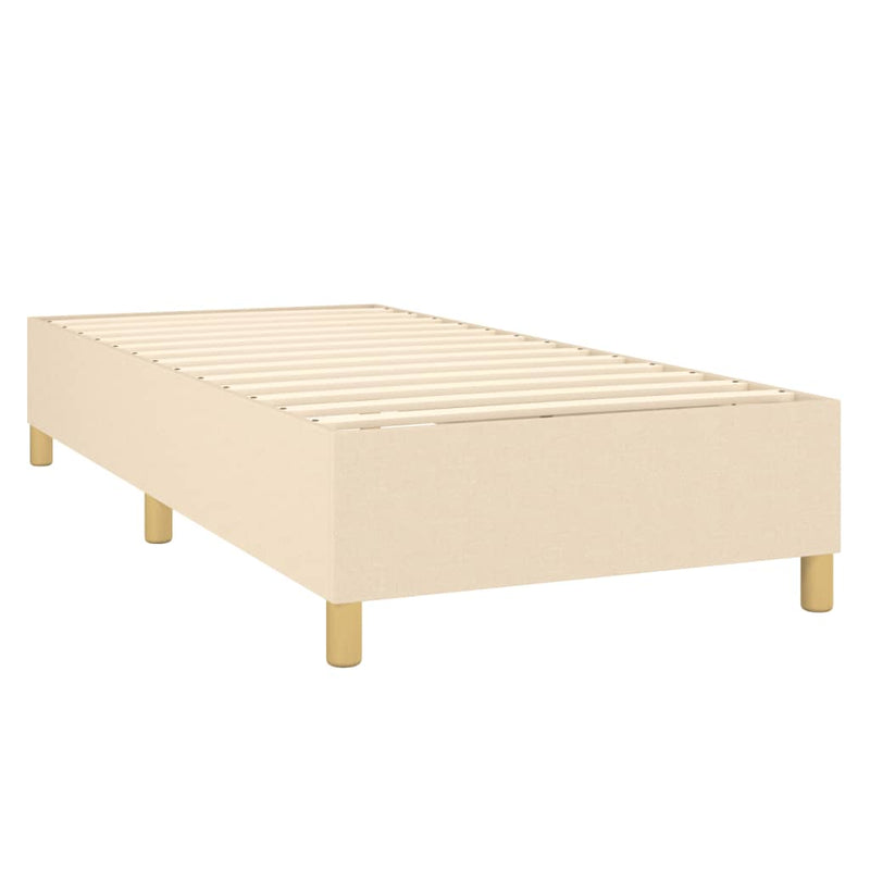 vidaXL krémszínű szövet rugós és LED-es ágy matraccal 80 x 200 cm