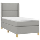 vidaXL világosszürke szövet rugós és LED-es ágy matraccal 90x190 cm