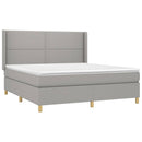 vidaXL világosszürke szövet rugós és LED-es ágy matraccal 160x200 cm