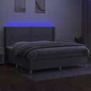 vidaXL világosszürke szövet rugós és LED-es ágy matraccal 200x200 cm