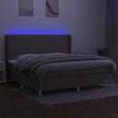 vidaXL tópszínű szövet rugós és LED-es ágy matraccal 200 x 200 cm