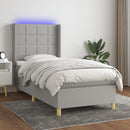 vidaXL világosszürke szövet rugós és LED-es ágy matraccal 80 x 200 cm