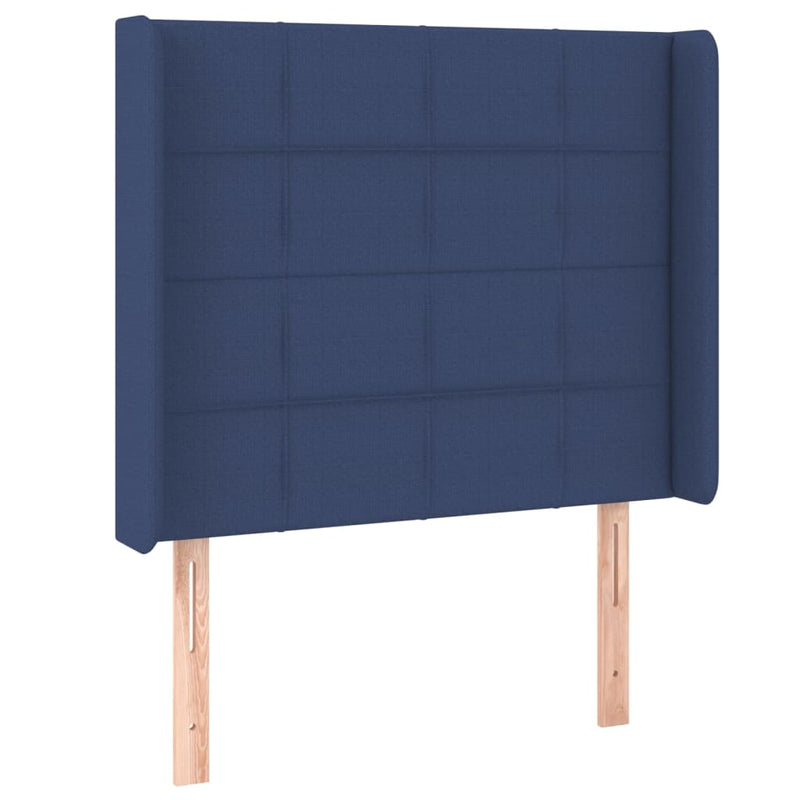 vidaXL kék szövet rugós és LED-es ágy matraccal 80 x 200 cm