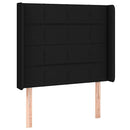 vidaXL fekete szövet rugós és LED-es ágy matraccal 90x200 cm