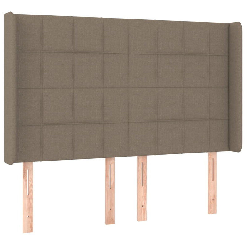 vidaXL tópszínű szövet rugós és LED-es ágy matraccal 140x200 cm