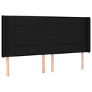 vidaXL fekete szövet rugós és LED-es ágy matraccal 180 x 200 cm