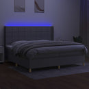 vidaXL világosszürke szövet rugós és LED-es ágy matraccal 200x200 cm