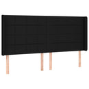 vidaXL fekete szövet rugós és LED-es ágy matraccal 200x200 cm