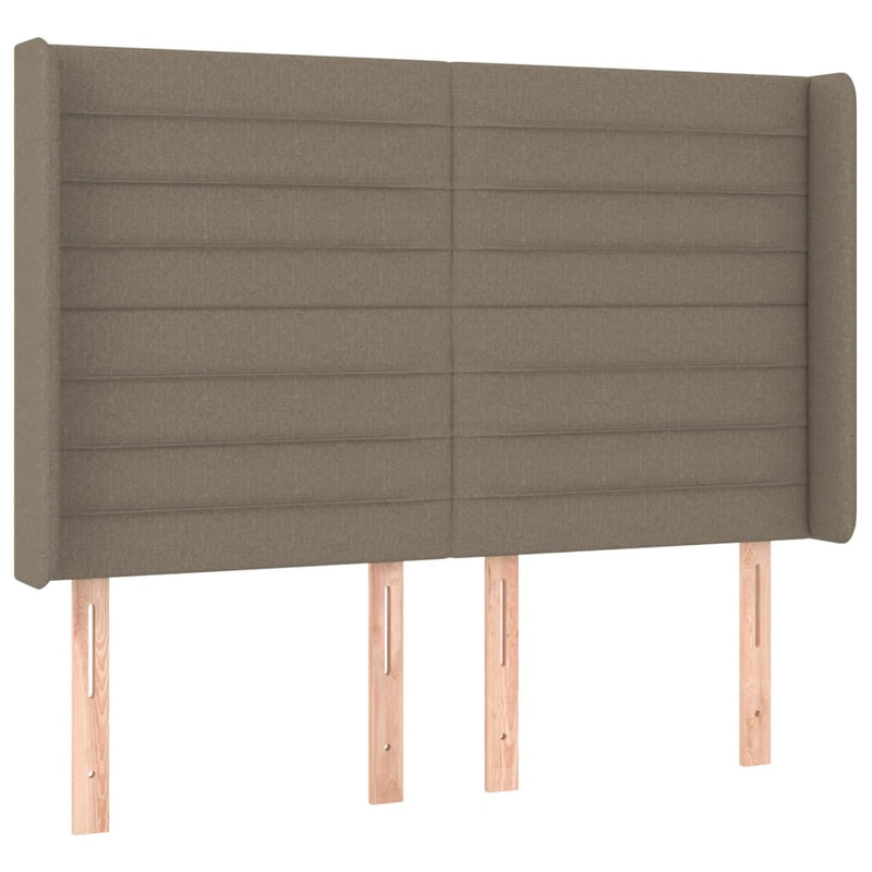 vidaXL tópszínű szövet rugós és LED-es ágy matraccal 140x200 cm