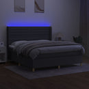 vidaXL sötétszürke szövet rugós és LED-es ágy matraccal 180 x 200 cm