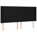 vidaXL fekete szövet rugós és LED-es ágy matraccal 180 x 200 cm