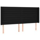 vidaXL fekete szövet rugós és LED-es ágy matraccal 200x200 cm
