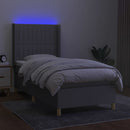 vidaXL világosszürke szövet rugós és LED-es ágy matraccal 80 x 200 cm