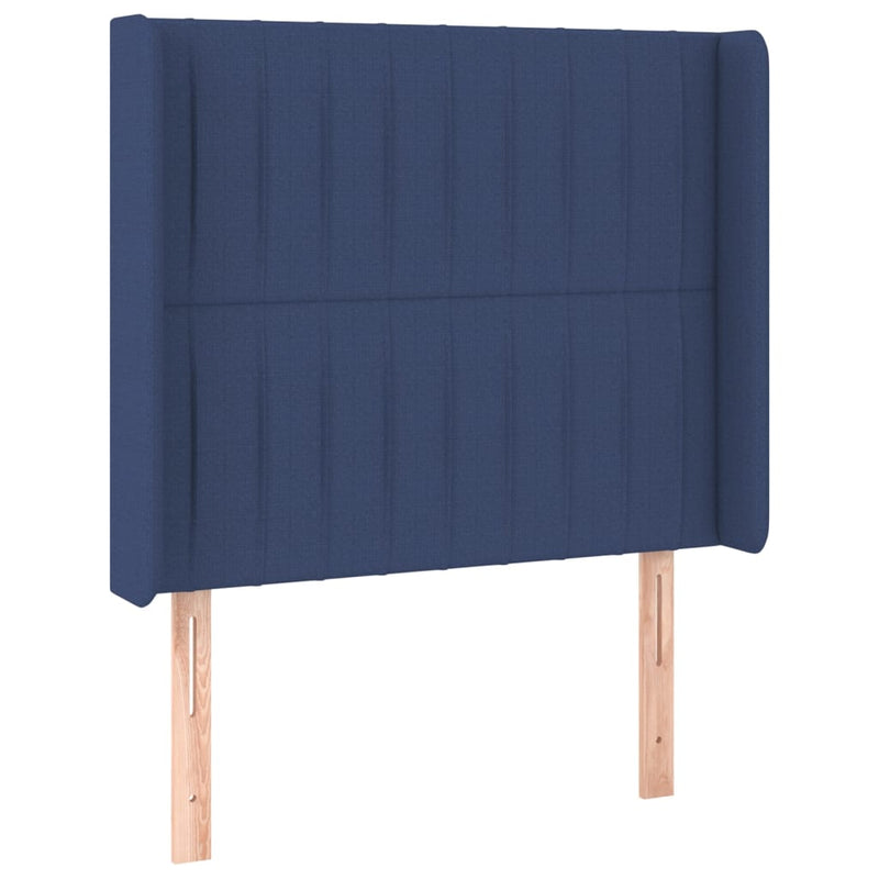 vidaXL kék szövet rugós és LED-es ágy matraccal 80 x 200 cm
