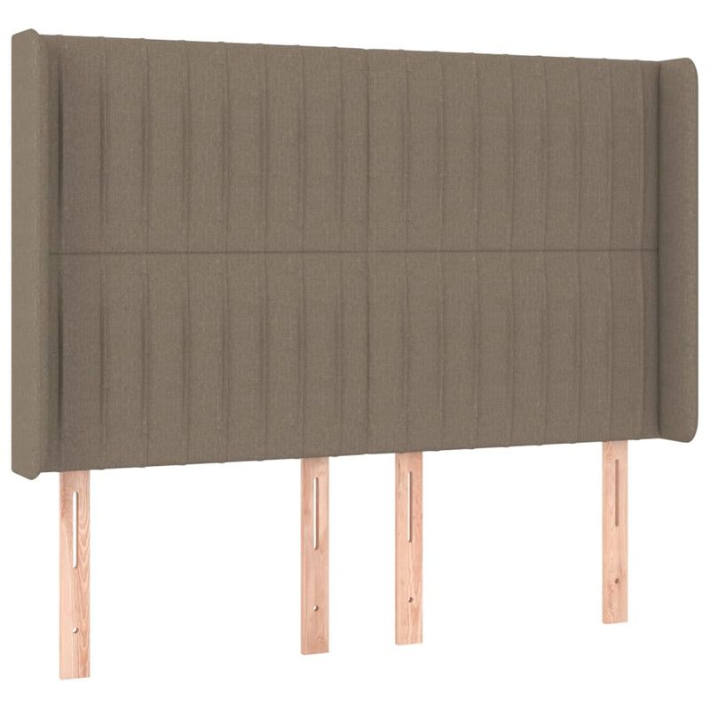 vidaXL tópszínű szövet rugós és LED-es ágy matraccal 140x200 cm