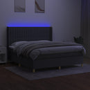 vidaXL sötétszürke szövet rugós és LED-es ágy matraccal 160x200 cm