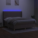 vidaXL tópszínű szövet rugós és LED-es ágy matraccal 160x200 cm
