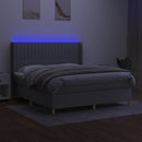 vidaXL világosszürke szövet rugós és LED-es ágy matraccal 160x200 cm