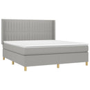 vidaXL világosszürke szövet rugós és LED-es ágy matraccal 160x200 cm