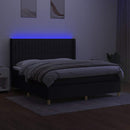vidaXL fekete szövet rugós és LED-es ágy matraccal 180 x 200 cm