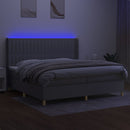 vidaXL világosszürke szövet rugós és LED-es ágy matraccal 200x200 cm
