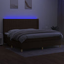 vidaXL barna szövet rugós és LED-es ágy matraccal 200x200 cm