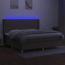 vidaXL tópszínű szövet rugós és LED-es ágy matraccal 200 x 200 cm