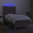 vidaXL tópszínű szövet rugós és LED-es ágy matraccal 80 x 200 cm
