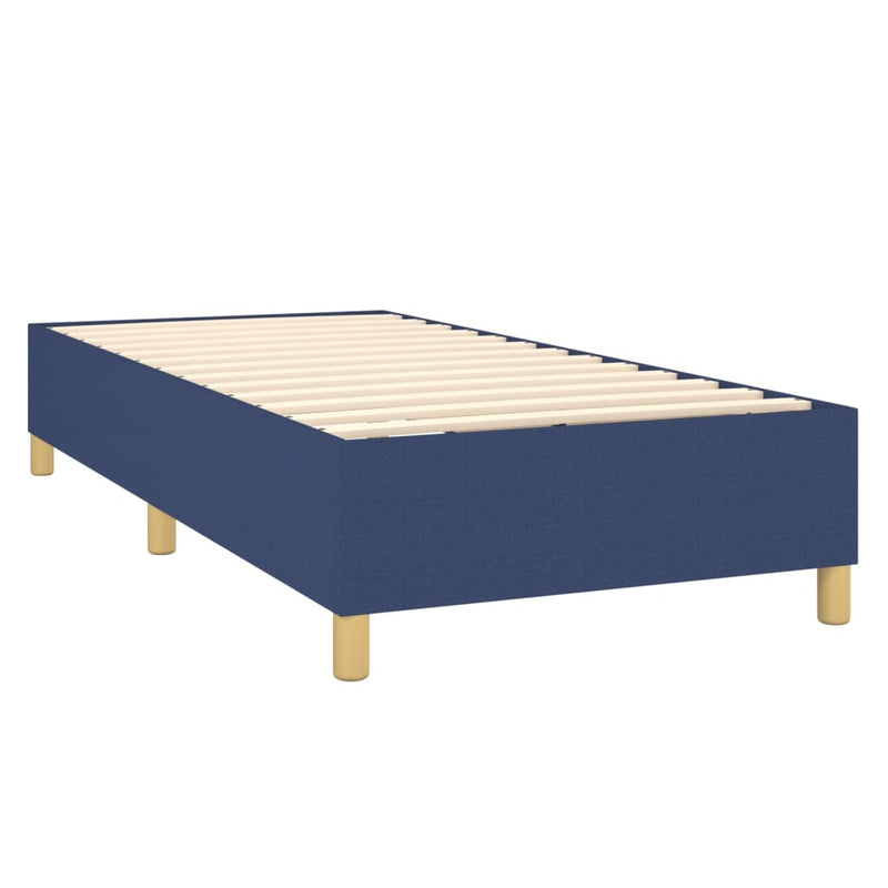 vidaXL kék szövet rugós és LED-es ágy matraccal 80 x 200 cm