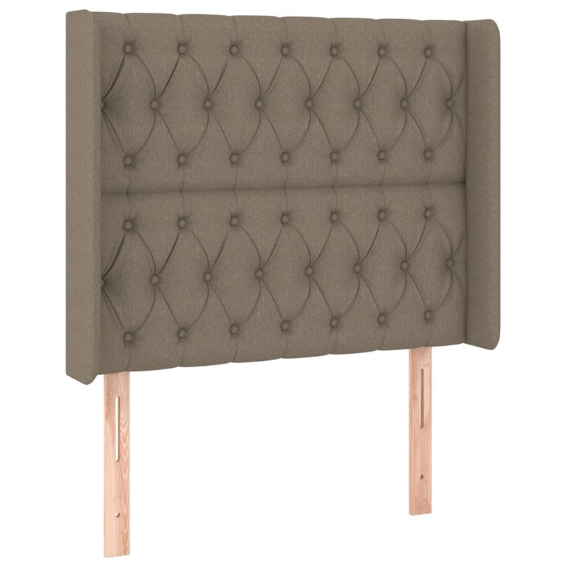 vidaXL tópszínű szövet rugós és LED-es ágy matraccal 90x200 cm