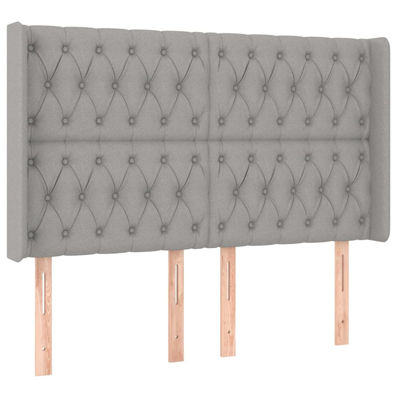 vidaXL világosszürke szövet rugós és LED-es ágy matraccal 160x200 cm