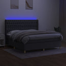 vidaXL sötétszürke szövet rugós és LED-es ágy matraccal 160x200 cm