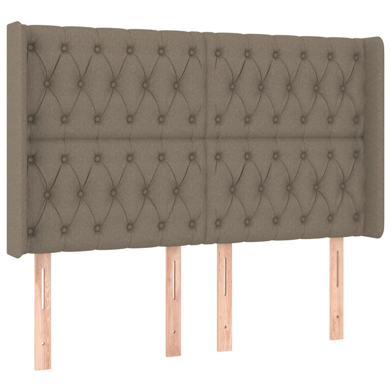 vidaXL tópszínű szövet rugós és LED-es ágy matraccal 160x200 cm